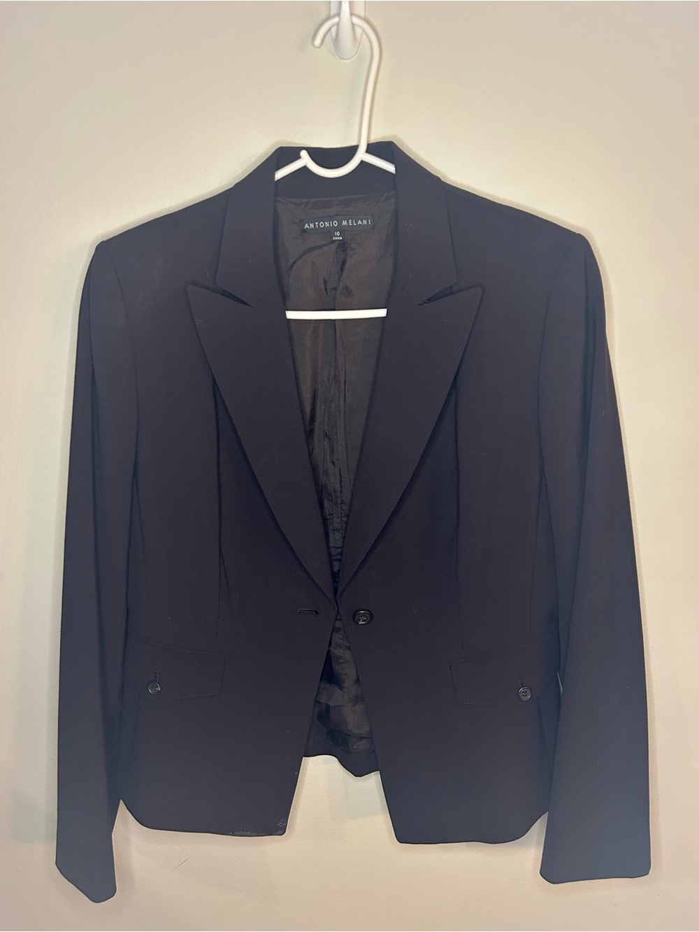 ANTONIO MELANI Black Tailored Single-Button Blazer
